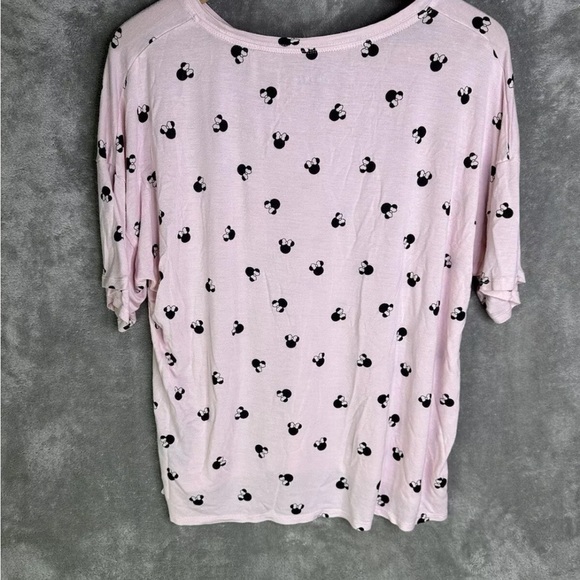 Disney Minnie Mouse Mickey Mouse Pajama Set Top Shorts Pink Black Large - Picture 5 of 15